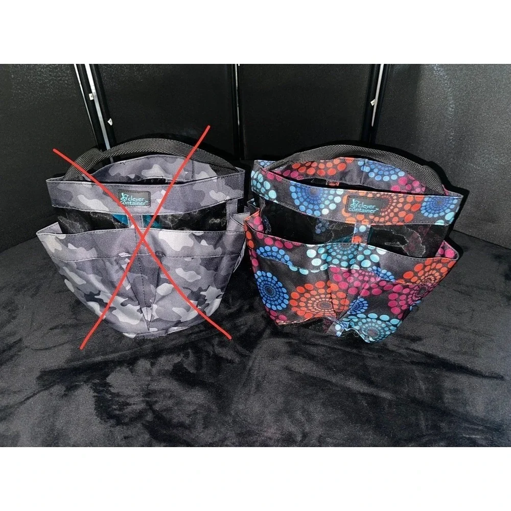 Multicolor Floral Mesh Tote Bag Organizer‎ Beach Shower Garden Bag with Pockets